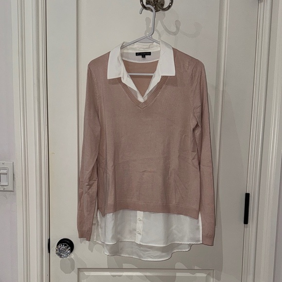 Adrianna Papell Blush Top with Cream Collar - Picture 1 of 2
